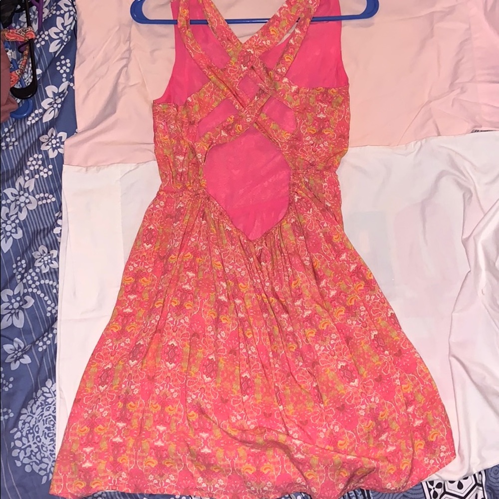 Strappy-Backed Pink Summer Dress